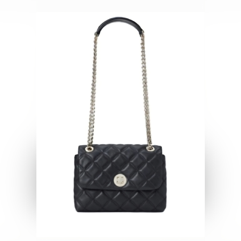 Kate Spade Elegant Black Quilted Chain Bag